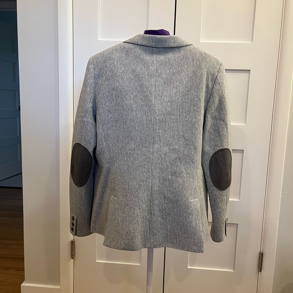 NWOT Lightweight Grey Herringbone LOFT Ann Taylor Blazer Size 14 - Picture 2 of 6